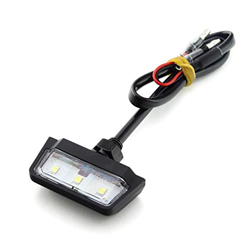 Area1 Iluminación LED para matrícula de motocicleta, con certificación E, universal para motocicleta, scooter, quad, ATV. Compatible con BMW, Yamaha, KTM, Kawasaki, Honda, KSR, Suzuki