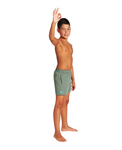 ARENA Jr Boxer Swim Trunks - Bañador para niño, Niños, Swim Trunks, 000662, Army-martinica-White, 140