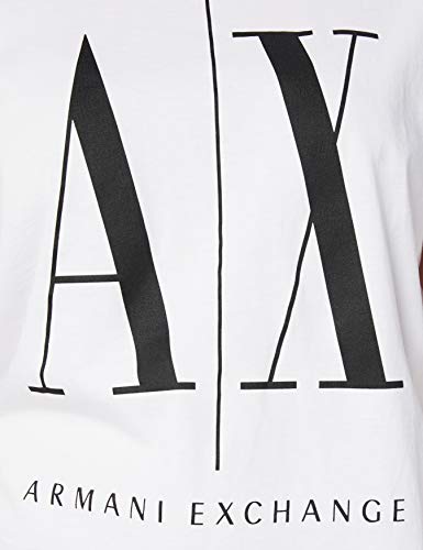 Armani Exchange Icon Project T Camiseta, Blanco (White W/Black Print 5100), Small para Mujer