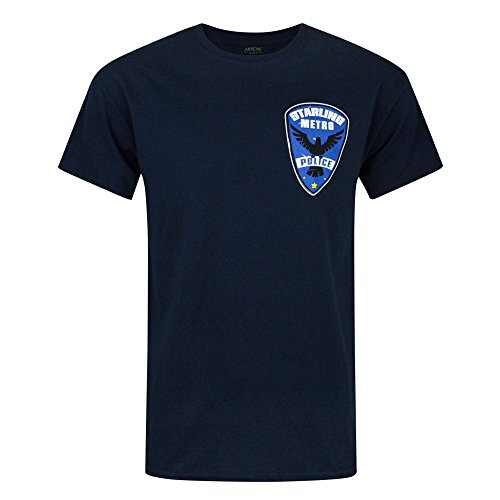 ARROW - Camiseta Original Starling City Metro Police para Hombre (L) (Azul)