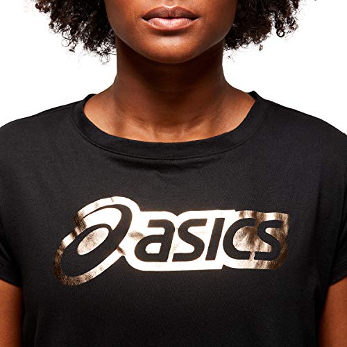 Asics Logo Graphic tee Camiseta, Mujer, Performance Black, L