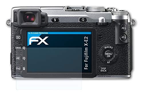 atFoliX Lámina Protectora de Pantalla Compatible con Fujifilm X-E2 Película Protectora, Ultra Transparente FX Lámina Protectora (3X)
