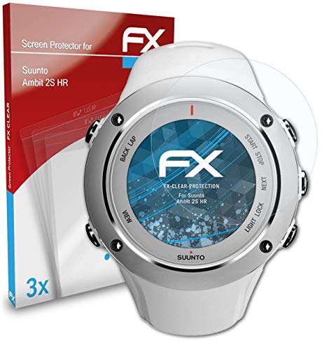 atFoliX Lámina Protectora de Pantalla Compatible con Suunto Ambit 2S HR Película Protectora, Ultra Transparente FX Lámina Protectora (3X)