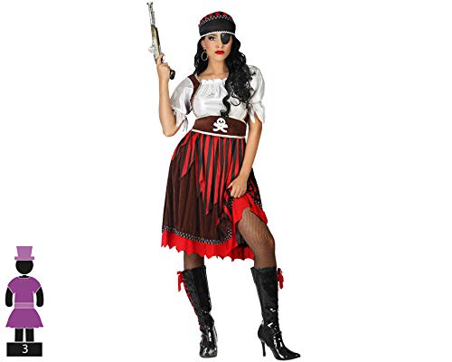 Atosa disfraz pirata mujer adulto rojo XXL