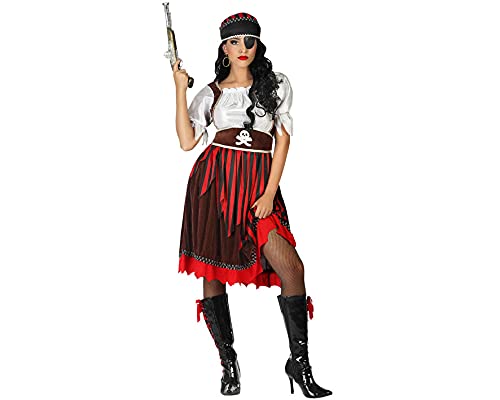 Atosa disfraz pirata mujer adulto rojo XXL