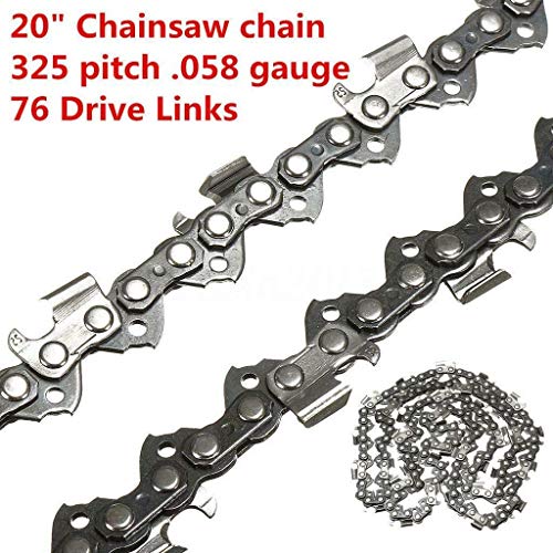 Ausuky 3 unids sierras de cadena 20 '' motosierra hoja de cadena 76 DL transmisión eslabones 0.325 paso 0.058 herramienta de calibre
