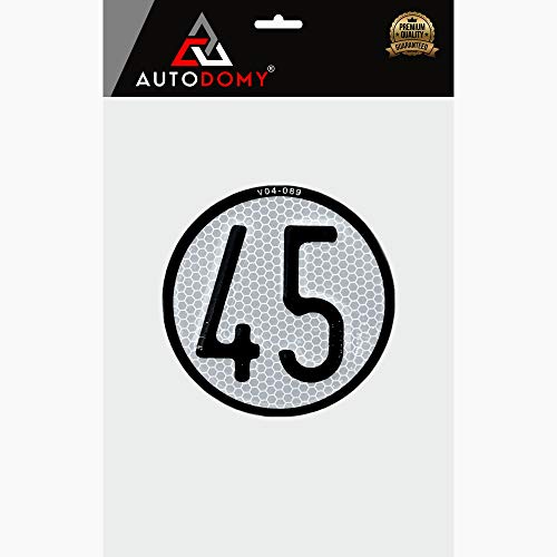 Autodomy Placa Disco de Velocidad 45 Km/h V4 para Quad y ATV Homologada Reflectante