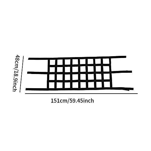 AUTUUCKEE Red de carga de malla superior para el techo, accesorios para hamaca exterior de almacenamiento compatible con Je-ep Wrang-ler (negro)