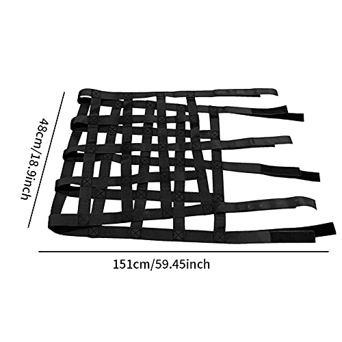 AUTUUCKEE Red de carga de malla superior para el techo, accesorios para hamaca exterior de almacenamiento compatible con Je-ep Wrang-ler (negro)