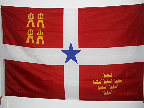 AZ FLAG Bandera de Murcia INDEPENDENTISTA 90x60cm para Palo - Bandera MURCIANISMO - NACIONALISTA MURCIANA 60 x 90 cm