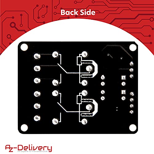 AZDelivery 2 Canales Modulo Rele 5V con Optoacoplador Low-Level-Trigger Compatible con Arduino con E-Book Incluido!