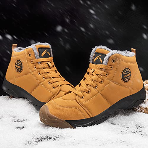 AZOOKEN Hombre Mujer Botas de Invierno Zapatillas Trekking Senderismo Impermeables Nieve Antideslizante Calientes Botines (6118- Yellow39)