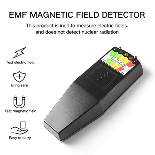 Ba30DEllylelly Medidor de Gauss EMF de Campo electromagnético Detector de Caza Fantasma Detector de Campo magnético EMF portátil Medidor de Gauss de 5 LED