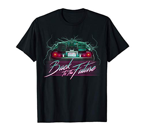Back To the Future DeLorean 80's Style Neon Camiseta