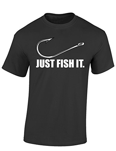 Baddery Camiseta: Fish it - Pescado - Pescador/T-Shirt Unisex/Trabajo/Pesca/Regalo para Pescador (L)