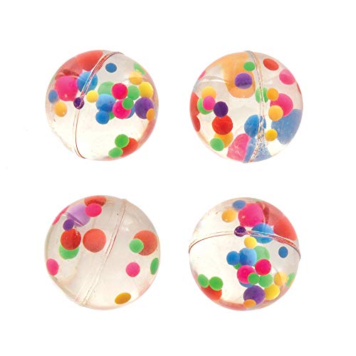 Baker Ross- Pelotas de Goma con Cuentas Multicolor (Pack de 8) Bolas de Goma para niños con Cuentas Multicolor para Bolsas Sorpresa en Fiestas o para Jugar en el recreo