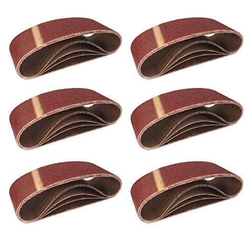 Bandas de lija de tejido (10 unidades, 75 x 457 mm, grano 240, para lijadora de banda, papel de lija)
