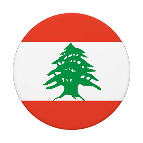 Bandera de Líbano en rojo verde y blanco AFB4133 PopSockets PopGrip: Agarre intercambiable para Teléfonos y Tabletas