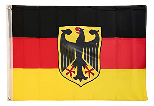 Banderas de aricona – bandera de alemania con águila federal, resistente a la intemperie con 2 ojales de metal - bandera nacional alemana 90 x 150 cm