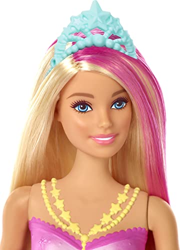 Barbie Dreamtopia, Sirena rubia nada y brilla con accesorios, regalo para niñas y niños 3-9 años (Mattel GFL82)