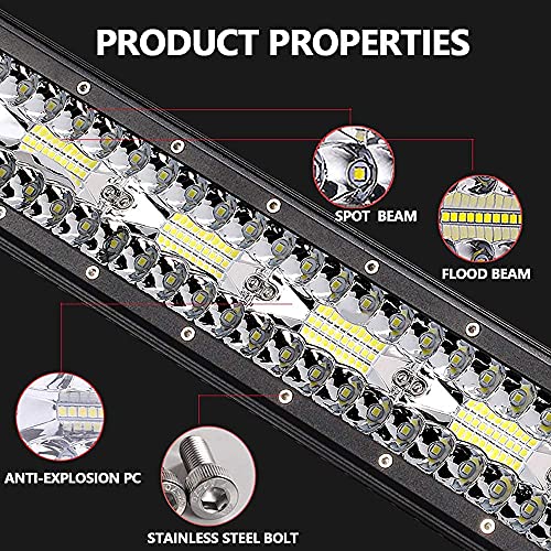 Barra de luces de trabajo LED Luz de trabajo combinada de 20 pulgadas 3 filas + arnés de cableado para 4WD 4x4 SUV ATV UTV Camión de recogida Barco Lámpara antiniebla 560W