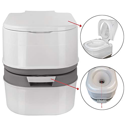 BB Sport Inodoro de Camping portátil WC químico de 24 L con Bomba de pistones y portarrollos para Papel higiénico, Altura de Asiento de 44 cm