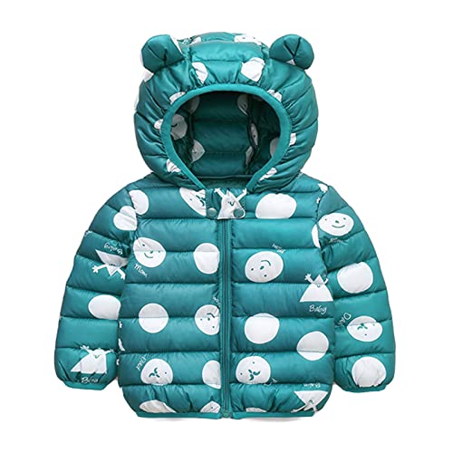 Bebé Chaqueta Invierno, Niños Niñas Abrigo con Capucha Traje de Nieve Manga Larga Outfits Calentar Warmer Regalos Ropa 3-4 años,Verde