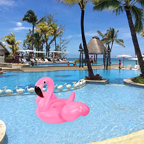 Belmalia Inflable Gigante de Flamenco Flotador Fiesta Piscina Mar Playa Lago Juguete Piscina XL Pink Rosa