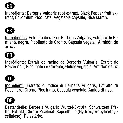 Berberina 1000 mg | 120 cápsulas veganas | Con Cromo y Pimienta Negra para una mejor absorción | El mejor extracto concentrado de Berberis Vulgaris | Fabricado en España por HIVITAL