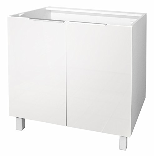 Berlenus CP8BB - Base Cocina gabinete con 2 Puertas, 80 x 52 x 83 cm, de Color: Blanco Brillante
