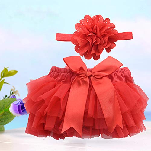 BESTOYARD Tutu - Falda para recién nacido para niña, tutú y falda de bebé, color rojo S