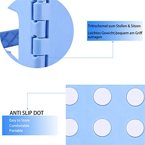 BEYAOBN Taburete Plegable，plástico pequeño, hogar, Cocina y baño Antideslizante Plegable Taburete-máximo 136 kg, 29 x 22 x 22 cm,Azul