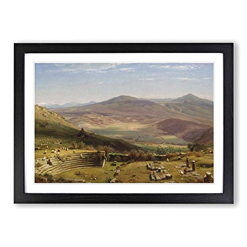 Big Box Art T.W. Whittredge-Cuadro Enmarcado, diseño de montañas de Tosculum y Albano, Color Negro, A2 (62 x 45 cm)