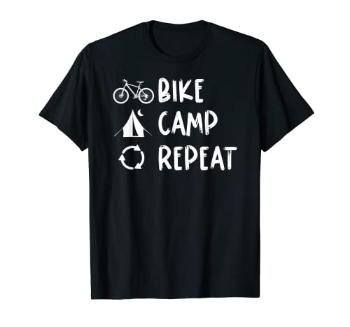 Bike Camp Repite Bicicleta de Montaña Mochilero Ciclismo Trail Camiseta