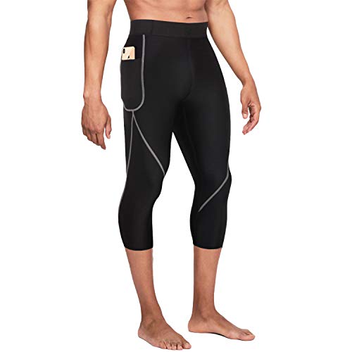 Bingrong Pantalones para Hombre Pantalón de Sudoración Pantalones de Neopreno para Ejercicio para Deportivo (Negro, L)