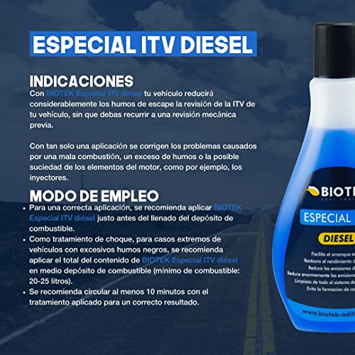 Biotek Fuel Additive - Aditivo Pre ITV Diesel Fórmula Ultra Concentrada