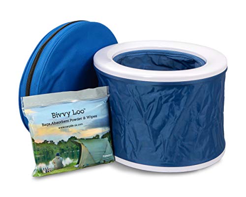 Bivvy Loo Inodoro portátil para Acampar Azul - Festival WC - WC para la Pesca - al Aire Libre Acampar Inodoro - Inodoro Campervan - Admite más de 150kg