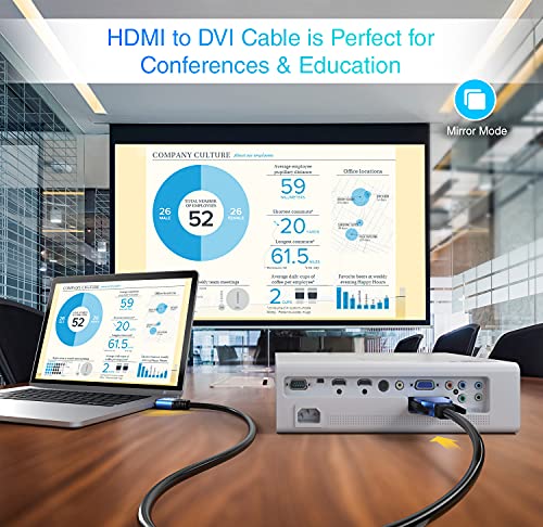 BlueRigger Cable de Alta Velocidad HDMI a DVI (3M/10Ft) Macho a Macho Cable Adaptador bi-direccional con contactos enchapados en Oro - (Negro, Azul)