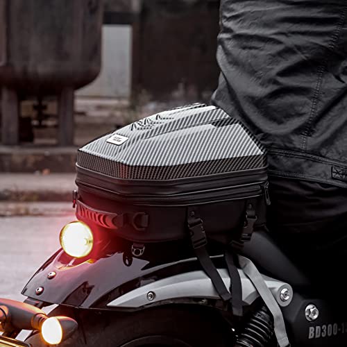 Bolsa de cola de motocicleta impermeable Mochila ABS Hard Shell Moto Maletas de equipaje Bolsas de casco con almacenamiento expandible 24L-35L