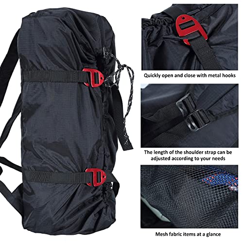 Bolsa de cuerda de escalada en roca, plegable, impermeable, bolsa de cuerda de escalada, bolsa de deportes para acampar al aire libre, senderismo
