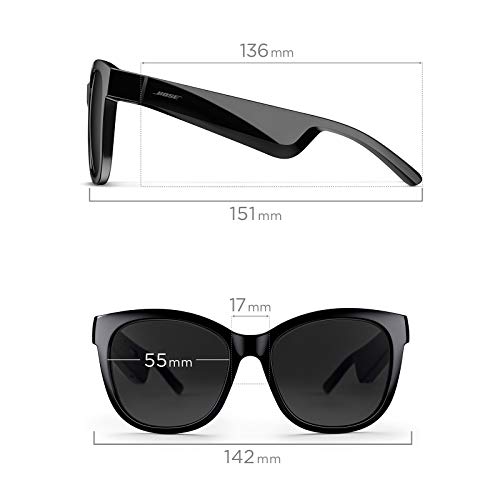 Bose Frames Soprano - Gafas de sol Bluetooth con Audio, de ojo de gato y polarizadas, Negro