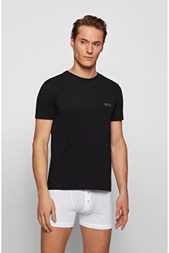 BOSS T-Shirt RN 2p Co/el Camiseta, Negro (Black 001), S (Pack de 2) para Hombre