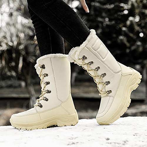 Botines de mujer de tacón bajo, botas de trabajo impermeables, botas de invierno, botas de nieve de media caña con forro cálido, botas térmicas, botas de tobillo redondas