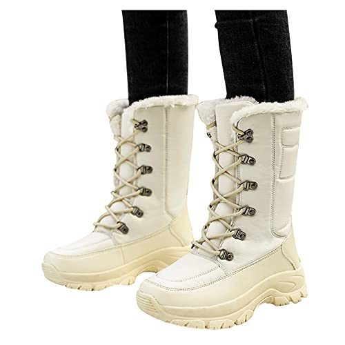 Botines de mujer de tacón bajo, botas de trabajo impermeables, botas de invierno, botas de nieve de media caña con forro cálido, botas térmicas, botas de tobillo redondas