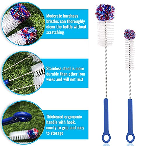 Bottle Brush [Set de 5] Nylon Brushes with Cotton Head Cleaner Brushes for Scratch, Long Brush, Free Cleaning, Narrow, Baby Bottles, Test Tubes, Teapot Nozzle, Thin Straws, Cup Tubes
