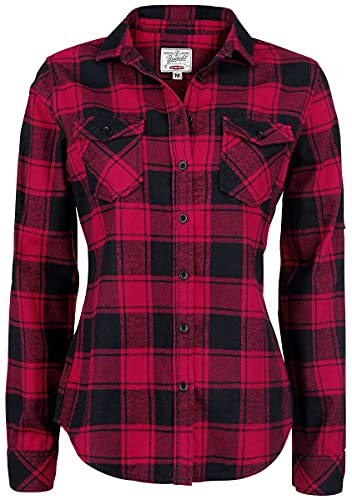 Brandit Amy-Camiseta de Franela para niña Camisa, Red/Black, XXXL para Mujer
