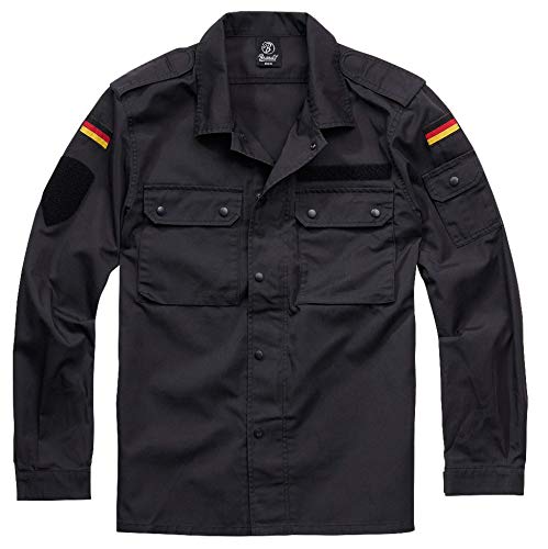 Brandit BW Blusa de Campo del ejército alemán, Negro, M para Hombre