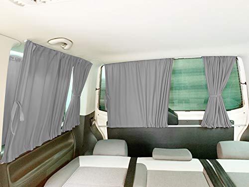 BREMER SITZBEZÜGE Cortinas a medida, protección solar, compatibles con Mercedes Vito W638 1996 – 2003, en gris, accesorios de camping, accesorios de caravana, juego de cortinas 701