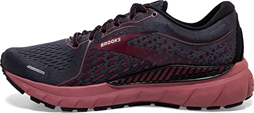 Brooks Women's Adrenaline GTS 21, Black/Raspberry, 8 Medium