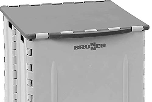 Brunner FRA430092 - Papelera de Plástico con Estructura Plegable, Gris
